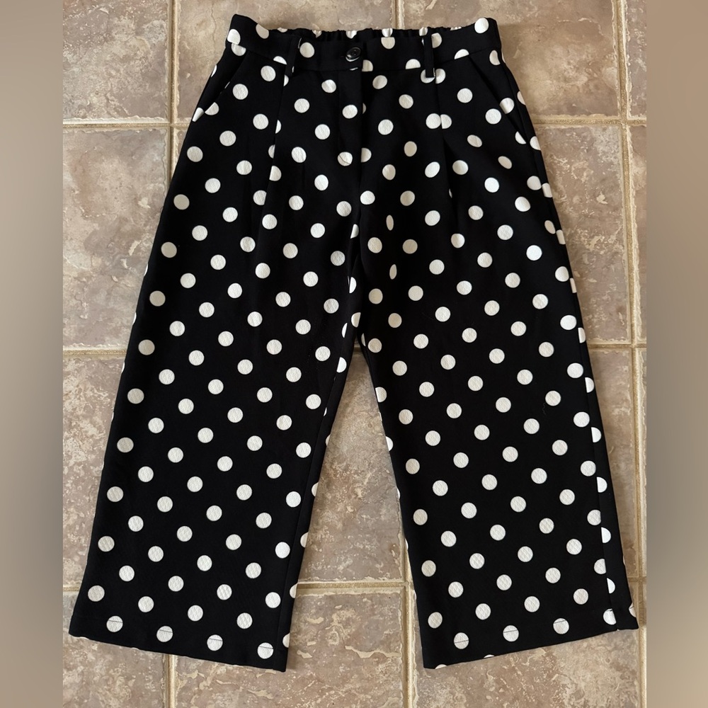 Polka Dot Culotte Dress Pants